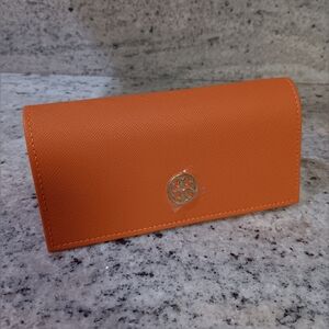 NEW TORY BURCH ORANGE & GOLD SUNGLASSES EYEGLASSES CASE